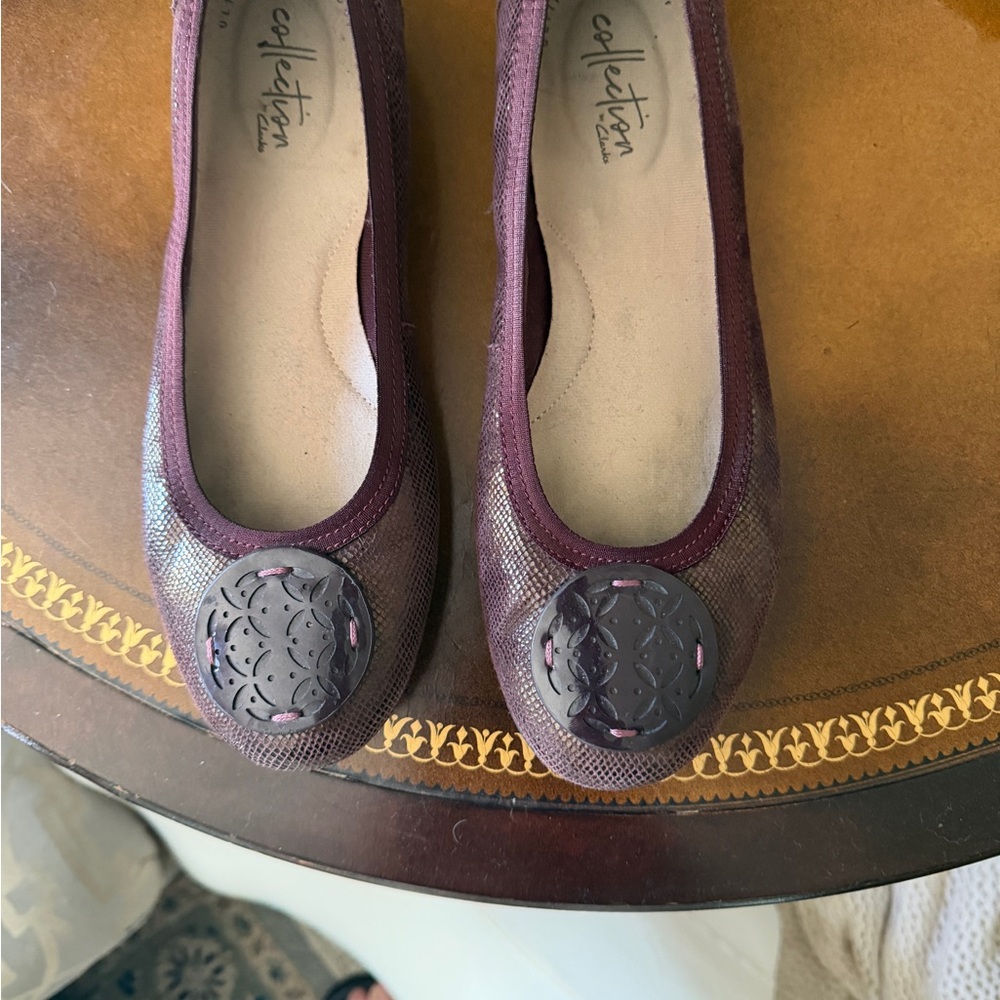 Clarks Gracelin Lola Burgundy Ballet Flats 6.5